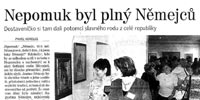 Plzeňský deník, 27.08.2007 - Nepomuk byl plný Němejců